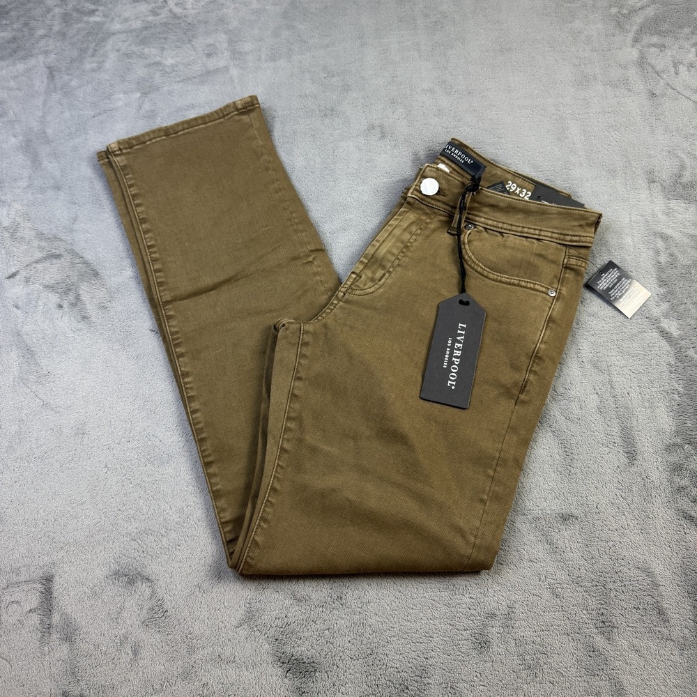 Liverpool Jeans Mens 29x32‎ Brown Tobacco Relaxed Straight Stretch Vintage Style